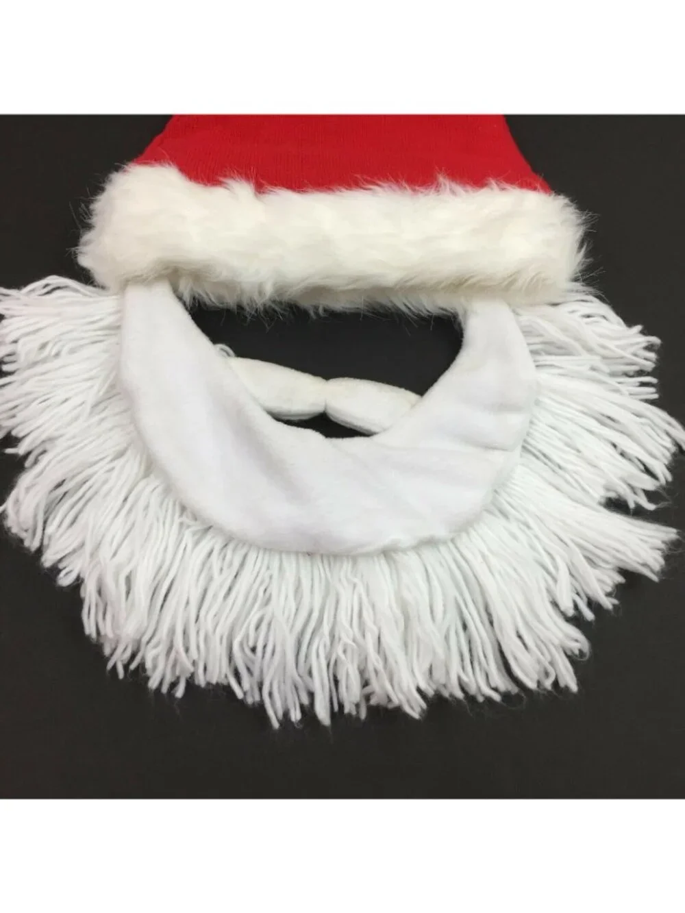 Santa Mask Hat Beard Plush Christmas Halloween Adult Party Costume Face